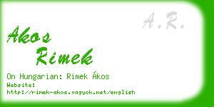 akos rimek business card